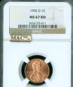1996 D LINCOLN CENT NGC MAC MS67 RED PQ 2ND FINEST REGISTRY SPOTLESS  * - Picture 1 of 4