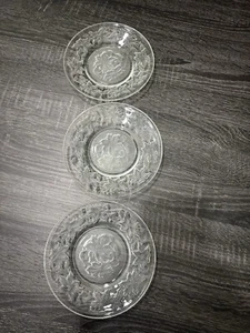 Princess House Fantasia Salad Dessert Plates Frosted Center 6” Set of 3 - Picture 1 of 4