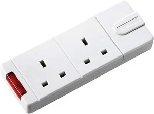Enchufe de arrastre de dos enchufes Masterplug con indicador de alimentación, sin enchufe ni cable - Imagen 1 de 3