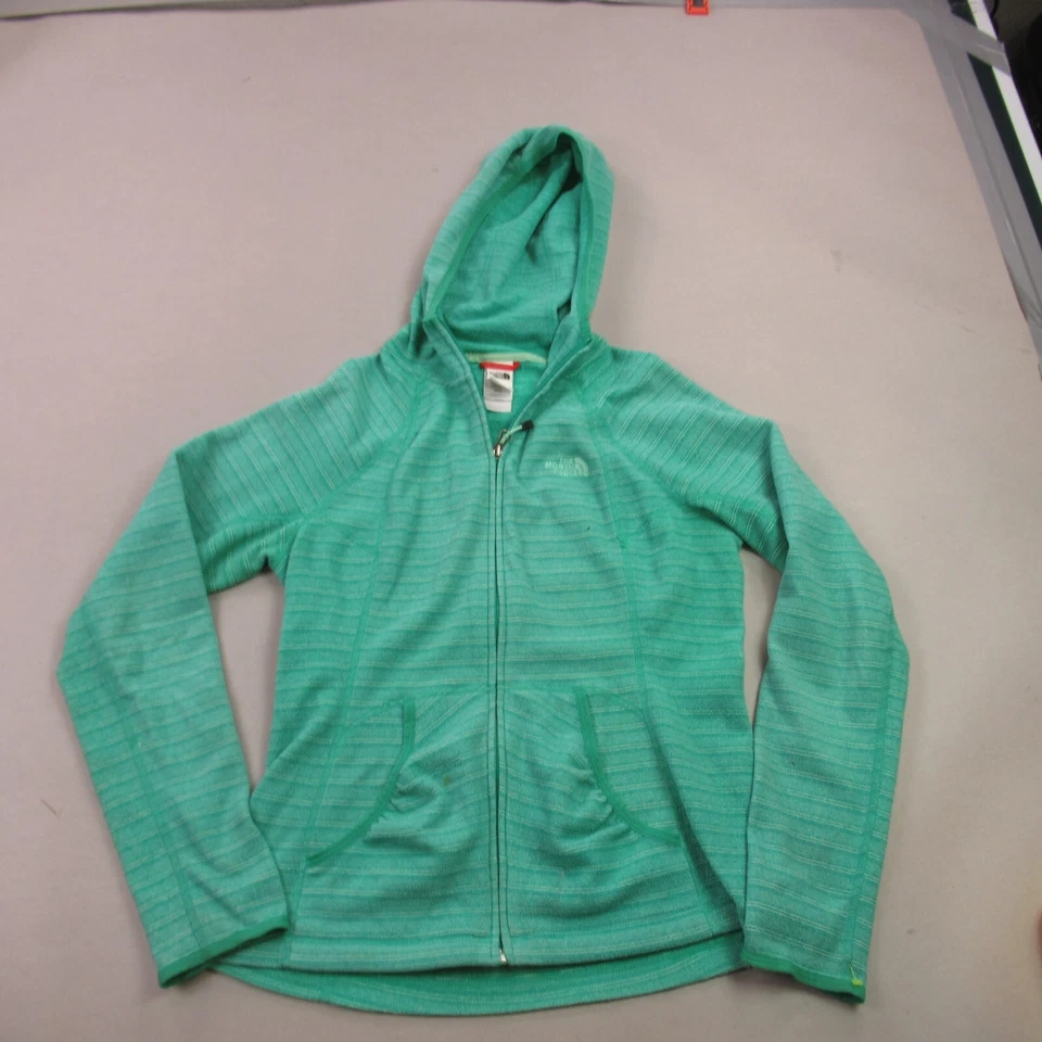Chaqueta North Face para mujer mediana manga larga cremallera completa bolsillos con capucha verde Foto 1 de 4