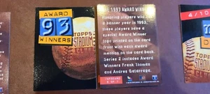 1994 Topps Stadium Club Infocards 7 Card Set 93 Award Winners #5 - Bild 1 von 1
