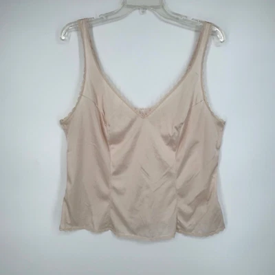 Top Warners para mujer talla 42 camisola grande capas beige cremoso ribete de encaje cuello en V Foto 1 de 4