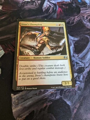 MTG Iroas's Champion Origins 214/272 shifted normal back miscut error misprint  - Image 1 of 2