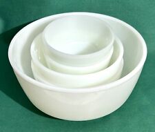 Set 5 Vtg Mixing Bowls 4 A Hocking Fire King 1 Federal White Milk Glass Stacking
