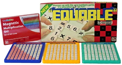 Equable Math Scrabble Game, Magnetic Multiplication, x3 Magic Math Home School - Image 1 of 4