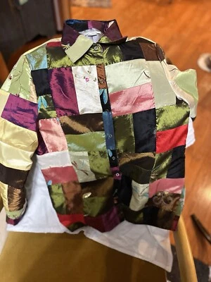 Cierre a Presión Grace Chang XL Patchwork para Mujer Lentejuelas Bordado Vibrante Boho Foto 1 de 4