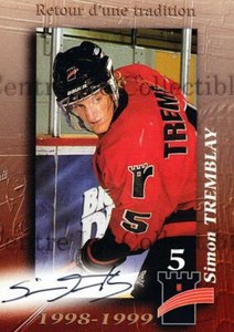 1998-99 Quebec Remparts Autographed #20 Simon Tremblay