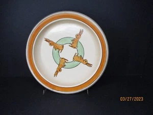 Plato enrollado Roseville Pottery Juvenil Bunny 1916 Pascua - Imagen 1 de 2