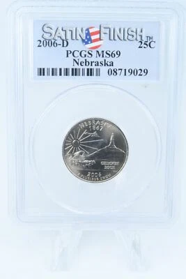 2006-D PCGS SP69 Nebraska Satin Finish State Quarter 25C - Image 1 of 2