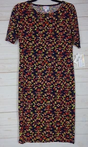 Lularoe Women's Julia Dress Navy Blue with Orange & Yellow Size Small NWT - Picture 1 of 3