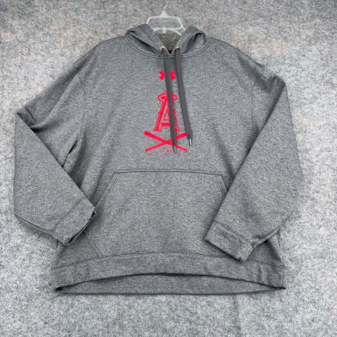 Los Angeles Angels Hoodie Mens 2XL Gray Sweatshirt Under Armour MLB Baseball Cover