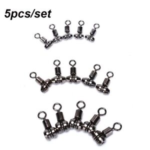 Steel Fishing Rolling Swivels Connector Tackle Solid Rings Ball Bearing
