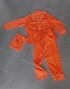 Pigiama stile outfit SET Paisley design donna lounge wear M soft cotton NUOVO - Foto 1 di 7