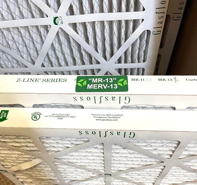 18x24x2 MERV 13 Pleated AC Furnace Air Filters by Glasfloss, 4 Pack - Image 1 of 4