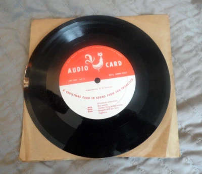 A Christmas Card in Sound from San Francisco w/ Herb Caen 7" 33 1/3 Record Audio - Image 1 of 3