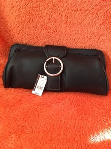 New York & Company  black  clutch zipper and magnetic snap - Picture 1 of 2