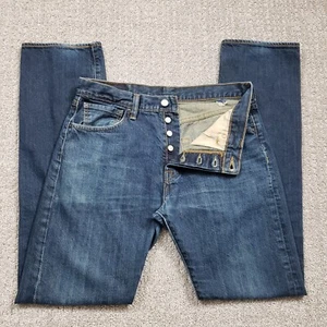 Levis 501 Jeans Herren 32x32 blau Button Fly gerade dunkle Waschung Hose 32x34 - Bild 1 von 19