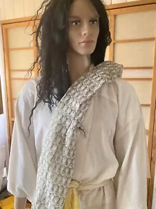 Crochet Woman’s Shawl From Japan. Gray Tones Combined In The Shawl. Looks New - Picture 1 of 6