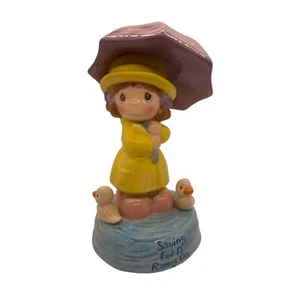 Precious Moments Saving For A Rainy Day Piggy Bank Ceramic Umbrella Box Enesco - Picture 1 of 8