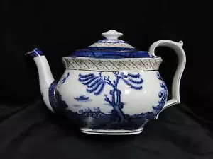 Stände Real Old Willow blau, Goldrand: Teekanne & Deckel, 5 1/2" hoch - Bild 1 von 15