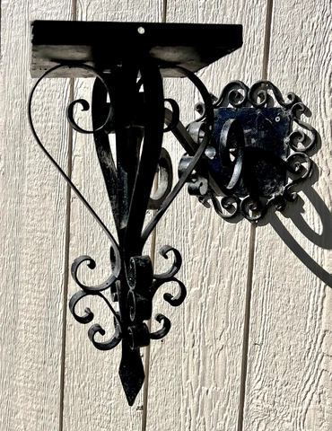 Vintage Antique Gothic Spanish Revival Wrought Iron Wall Light  Fixture Cover