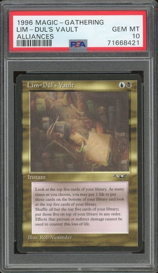 1996 Magic the Gathering MTG Alliances Lim-Dul's Vault PSA 10 Legacy - Image 1 of 2