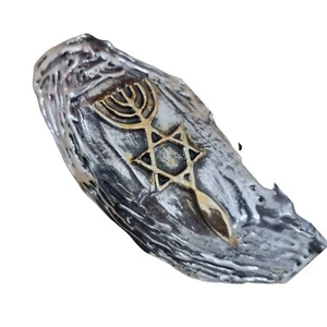 SHOFAR Para Aceite 14" Unción Plateado Carnero Carnero Cuerno Evangelista Injertado - Imagen 1 de 9