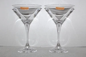 Vtg German Nachtman Classic Crystal Martini Cocktail Stemmed Glasses Set of 2 - Picture 1 of 10