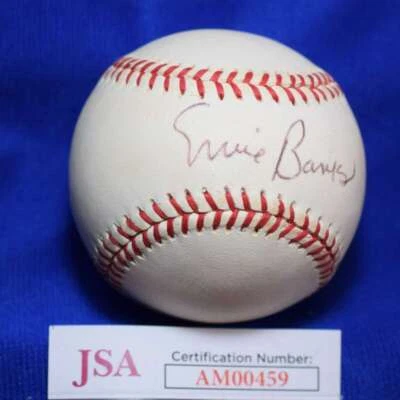 Ernie Banks JSA COA Autograph National League Signed Baseball - Image 1 of 2