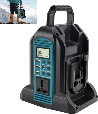 JHJQZCYG 350W 2 Ports Portable Power Inverter für Makita 18V Akku zu AC 230V mit Licht