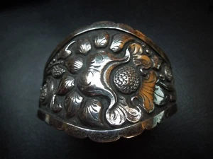 J313 ANTIKE 800 YOGYA SILBER MANSCHETTE/ARMBAND HANDGEFERTIGT SIEHE BESCHREIBUNG - Bild 1 von 6