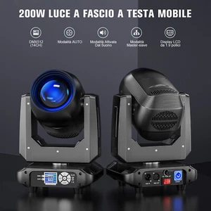 2*200W RGBW LED Moving Head Beam Light 18Prism 14Gobo Zoom Stage DJ Disco Light - Picture 1 of 8