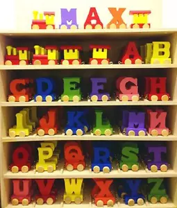 Alphabet Wooden Colourful Train letters for Personalized name as Children Gift - Picture 1 of 48