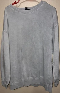 Forever 21 Pullover Felpa Donna Grigio Chiaro Piccolo Misto Cotone - Foto 1 di 10