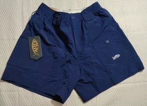 AFTCO Original Angelshorts Herren Größe 30" marineblau 7 Taschen 6" Schrittlänge neu mit Etikett - Bild 1 von 7