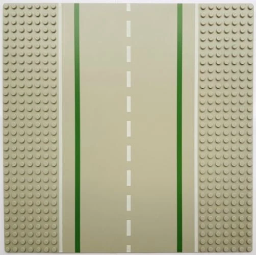 LEGO® 2358pb04 - Baseplate, Road 32 x 32 7-Stud Straight Green Lines and White - Bild 1 von 1