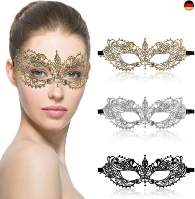 Amaxiu Maskerade Spitzenmasken für Damen, 3 Stück Venezianische Maske Spitze K - Bild 1 von 4