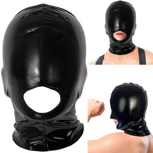 Modische schwarze Herren offene Gesichtsmaske Kopfschmuck Cosplay Mottoparty Gesichtsmaske - Bild 1 von 9