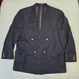 Gucci Mens Vintage Double Breasted Merino Wool Blazer Size 46 Designer Jacket GG - Picture 1 of 22