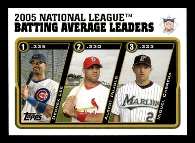 2005 Topps Update #UH142 Lee Albert Pujols Miguel Cabrera NL BA Leaders C139 - Image 1 of 2