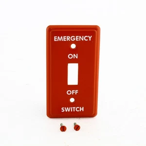 Bryant SY865EM Red 1-Gang 4.125" Toggle Switch Steel Emergency Mini Wallplate - Picture 1 of 4