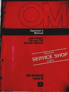 John Deere 700 750 Mahlwerk Mischer OMN159429 Bedienungsanleitung Buch - Bild 1 von 4