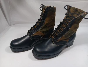 Vintage Militär Dschungel Kampfstiefel Größe 7R, Korea, grün und schwarz, 10 Zoll hoch - Bild 1 von 18