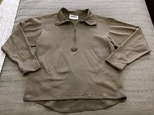 New USGI SHIRT, COLD WEATHER, TAN, LARGE REGULAR, ECWCS Gen III Waffle Grid - Picture 1 of 6
