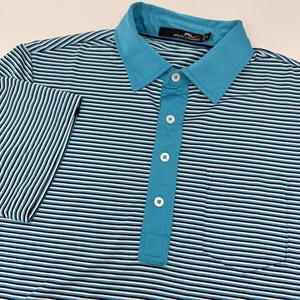 Polo Ralph Lauren Para Hombre Pequeño Azul Blanco Rayas Elastizado Golf Rendimiento - Imagen 1 de 8