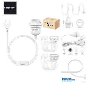 15 x Portalampada E27 con Interruttore con Spina, Attacco E27 con Cavo da 3,5 m S... - Foto 1 di 8