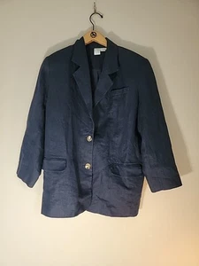 Women's 14 100% Linen Blazer. Clifford And Willis. Fully Lined. Shoulder Pads.  - Picture 1 of 8