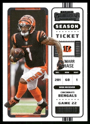 Ja'Marr Chase 2022 Panini Contenders Cincinnati Bengals #18 Near Mint or Better - Image 1 of 2
