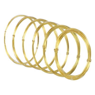 6 Pcs 6m / 19 Feet Aluminum Craft Wire 0.3/0.4/0.5/0.6/0.8/1mm DIY Gold - Image 1 of 4