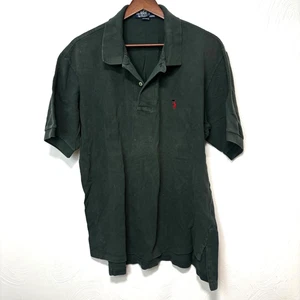 Polo Ralph Lauren vintage anni 90 t-shirt verde manica corta colletto casual uomo L - Foto 1 di 6